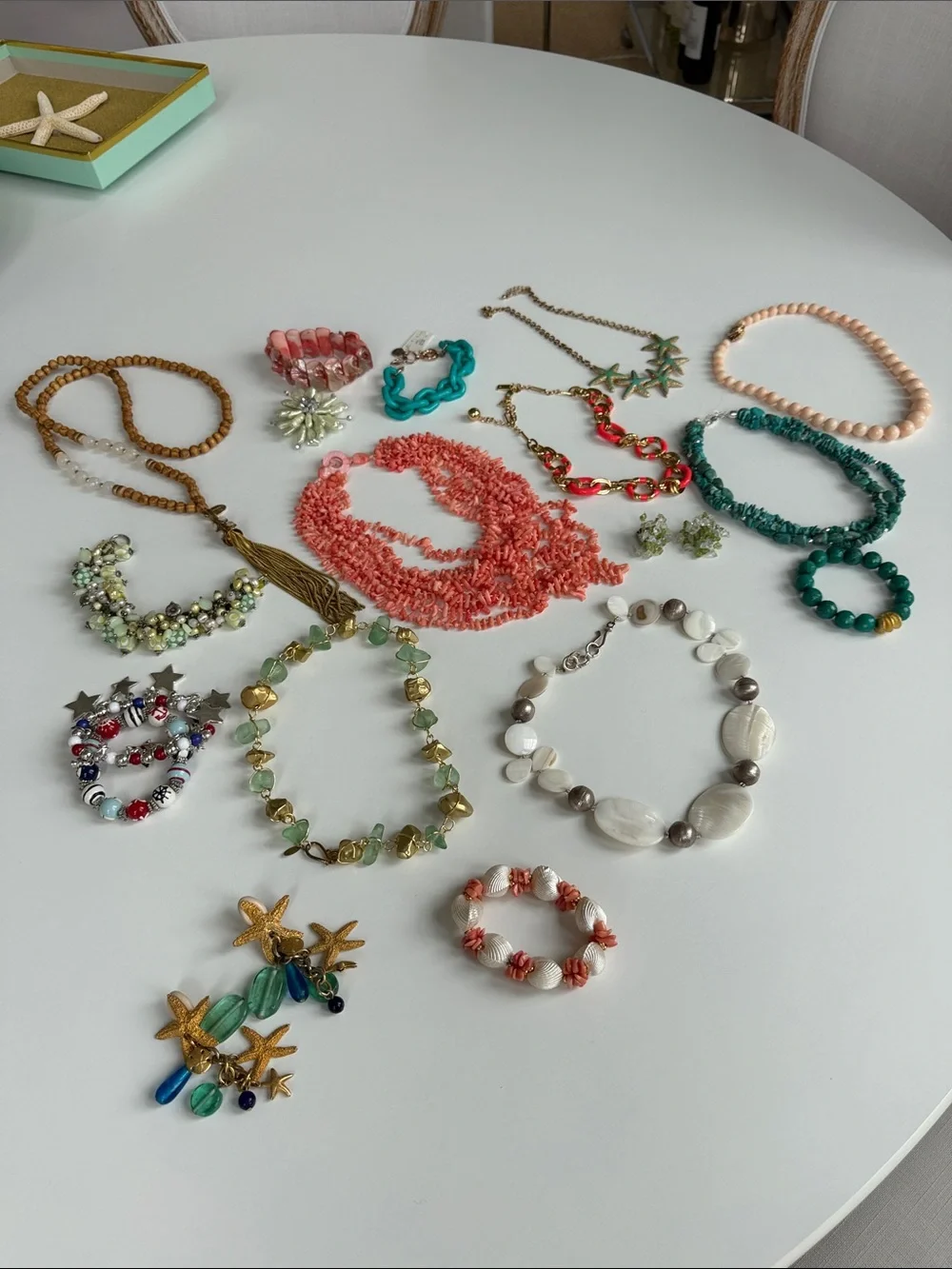 Summer Splendor Jewelry Lot Collection - Turquoise, Coral & Natural Tones - Picture 2 of 12